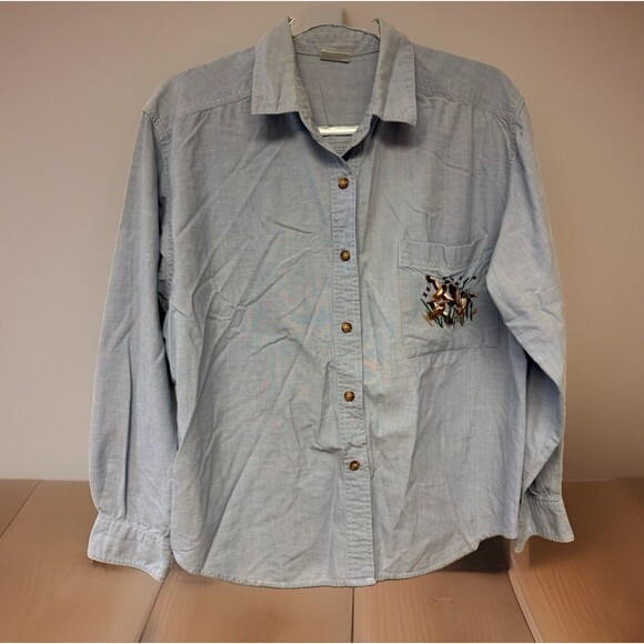 Northern Reflections Other - Duck Embroided Button Up Long Sleeve Cotton Rustic Cabin Cottagecore Hunt Read